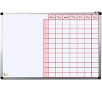The Study Buddy Magnetic Whiteboard Wipe-able Weekly Planner and timetable with Grid Especially for Revision Planning