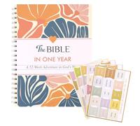 The Study The Bible for 1 Year, Spiral Bible Study Guide a Year 52 Week with 5 Index Tags Tabs Labels for Women Accessories Supplies