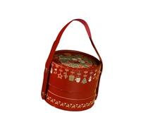 The sturdy paper gift box is a holiday packaging box featuring a holiday print perfect for fruit wrapping and family celebrations