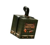 The sturdy paper gift box is a holiday packaging box featuring a holiday print perfect for fruit wrapping and family celebrations