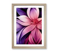 The Sublime Flower Framed Print | A2 Oak Framed Wall Art | Ready to Hang | Modern Floral Picture | Living Room Bedroom Lounge Office