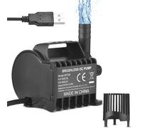 The Submersible Water Pump Comes with a 6.5 Foot USB Cable and Suction Cup Base. The Portable mini Pump is Suitable for Fish Tanks, Ponds, Aquariums, and pet Drinking Water. (Black)