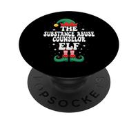 The Substance Abuse Counselor Elf Funny Christmas Matching PopSockets Adhesive PopGrip