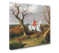 The Suffolk Hunt Vol.3 by John Frederick Herring Classic Painting Canvas Wall Art Print Ready to Hang, Framed Picture for Living Room Bedroom Home Office Décor, 14x14 Inch (35x35 cm)