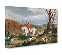 The Suffolk Hunt Vol.4 By John Frederick Herring Classic Painting Canvas Wall Art Print Ready to Hang, Framed Picture for Living Room Bedroom Home Office Décor, 24x16 Inch (60x40 cm)