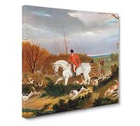 The Suffolk Hunt Vol.4 by John Frederick Herring Classic Painting Canvas Wall Art Print Ready to Hang, Framed Picture for Living Room Bedroom Home Office Décor, 14x14 Inch (35x35 cm)