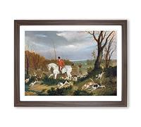 The Suffolk Hunt Vol.4 By John Frederick Herring Classic Painting Framed Print | A2 Walnut Framed Wall Art | Ready to Hang | Classic Historical Picture | Living Room Bedroom Lounge Office