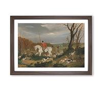 The Suffolk Hunt Vol.4 by John Frederick Herring Framed Print | A2 Walnut Framed Wall Art | Ready to Hang | Modern Nature Picture | Living Room Bedroom Lounge Office