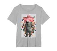 The Suicide Squad King Shark Poster T-Shirt, Women's Plus, Heather Grey, 2X