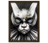 Doppelganger33 LTD The Sultan Of Cat Land Fantasy Gothic Cat Portrait Artwork Framed Wall Art Print A4