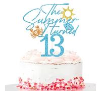 The Summer I Turned 13 Cake Topper, Summer 13th Birthday Cake Decor, Aloha 13, Beach Theme Happy 13th Birthday Party Decorations for Boys Girls