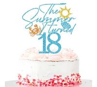 The Summer I Turned 18 Cake Topper, Summer 18th Birthday Cake Decor, Aloha 18, Beach Theme Happy 18th Birthday Party Decorations for Boys Girls