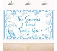 The Summer I Turned 21 Backdrop - Summer Tropical Pool 21th Birthday Decor, Summer Beach 21th Birthday Party Decorations 6 * 3.6ft