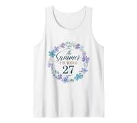 The Summer I Turned 27. Floral 27th Birthday Women's Girls Tank Top