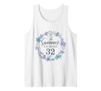 The Summer I Turned 32. Floral 32nd Birthday Women's Girls Tank Top