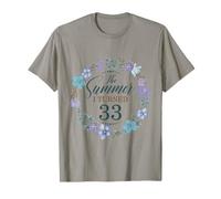 The Summer I Turned 33. Floral 33rd Birthday Women's Girls T-Shirt