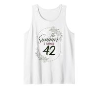 The Summer I Turned 42. Floral 42nd Birthday Women's Present Tank Top