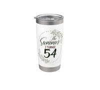 The Summer I Turned 54. Floral 54th Birthday Women's Present Stainless Steel Insulated Tumbler