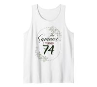 The Summer I Turned 74. Floral 74th Birthday Women's Present Tank Top