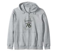 The Summer I Turned 76. Floral 76th Birthday Women's Present Zip Hoodie