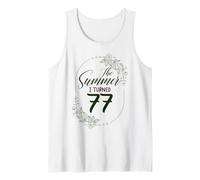 The Summer I Turned 77. Floral 77th Birthday Women's Present Tank Top