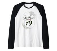 The Summer I Turned 79. Floral 79th Birthday Women's Present Raglan Baseball Tee