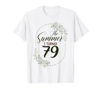 The Summer I Turned 79. Floral 79th Birthday Women's Present Value Graphic T-Shirt, Men, White, S