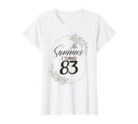 The Summer I Turned 83. Floral 83rd Birthday Women's Present Value Graphic T-Shirt, Women, White, L