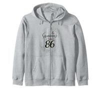 The Summer I Turned 86. Floral 86th Birthday Women's Present Zip Hoodie