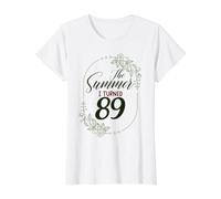 The Summer I Turned 89. Floral 89th Birthday Women's Present Value Graphic T-Shirt, Women, White, M