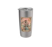 the summerween Queen Skeleton Tarot Vintage Stainless Steel Insulated Tumbler
