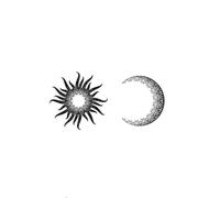 The Sun And Moon Shine Together Temporary Tattoo Stickers For Women And Men Juice Plant Ink Waterproof Semi-Permanent And Long-Lasting 2 Weeks Simple For Couples