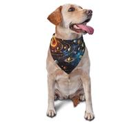 The Sun And Other Planets Printed Graphic Pet Triangle Scarf For Dogs & Cats, Adjustable Cute Pet Bandana For & Photo Shoots
