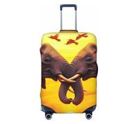 The Sun and The Elephant Animals Elastic Travel Luggage Cover Suitcase Protector, Print Suitcase Baggage Cover Anti-Scratch