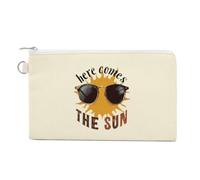 The Sun in Glasses Coin Purse Small Wallets with Zippered Key Ring Cute Wallet