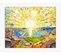 The Sun Poster - Edvard Munch Sun Wall Decor | Sun Wall Art Aesthetic Room Decor | Boho Bedroom Decor | Room Decor Minimalist Gift for Men and Women | Modern Posters Coastal Art (30cm x 40cm)