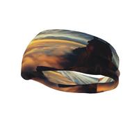 The Sun Rising Between Two Mountains Sweat Headbands for Women & Men - Unique Customized Patterns, Non-Slip Wide Headband for Running, Gym, Yoga, and More - Stylish Hair Accessories