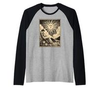 The Sun Tarot Card Retro Vintage Tarot Card Raglan Baseball Tee