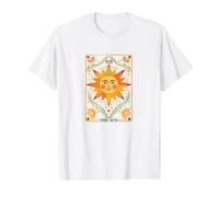 The Sun Tarot Card Spiritual Bohemian Style Value Graphic T-Shirt, Men, White, S