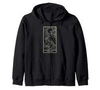 The Sun Tarot - Radiant Raven Celestial Design Zip Hoodie