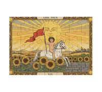 The Sun Tarot Wooden Jigsaw Puzzles for Adults 35/70/120/200/300/5001000 Pieces - Art for Wall Decor - Durable Poplar Wood, Zero Dust, UV Vibrant Print - Family Group Activity & Unique Gift
