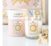 The Sun Vintage Tarot Rose Candle - Mystical Tarot Design - Elegant Rose Fragrance - 29 Hours Burn Time - Perfect Gift for Tarot Lovers - Calming & Refreshing Home Décor Piece