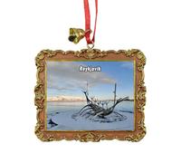 The Sun Voyager Reykjavik Iceland Travel Souvenir Xmas Tree Ornament Hanging Pendant Home Christmas Party Decoration