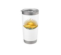The Sun with Surfboard and Sea Waves Stainless Steel Insulated Tumbler