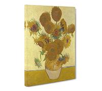The Sunflowers By Vincent Van Gogh Canvas Print | Gallery Wrapped 30mm Frame Wall Art | 20x14 inches | Ready to Hang | Impressionist Floral Picture | Living Room Bedroom Lounge Office