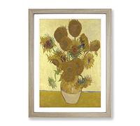 The Sunflowers By Vincent Van Gogh Classic Painting Framed Print | A2 Oak Framed Wall Art | Ready to Hang | Classic Historical Picture | Living Room Bedroom Lounge Office
