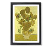 The Sunflowers by Vincent Van Gogh Framed Print | A2 Black Framed Wall Art | Ready to Hang | Modern Historical Picture | Living Room Bedroom Lounge Office