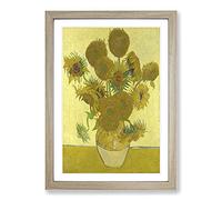 The Sunflowers by Vincent Van Gogh Framed Print | A2 Oak Framed Wall Art | Ready to Hang | Modern Historical Picture | Living Room Bedroom Lounge Office