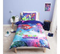 The Super Mario Galaxy Movie Officially Licensed Single Duvet Cover Set | Super Design | Black Reversible 2 Sided Bedding Cover Official Merchandise Including Matching Pillow Case | Multicolour