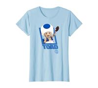 The Super Mario Bros. Movie Toad Poster T-Shirt, Women, Baby Blue, X-Small